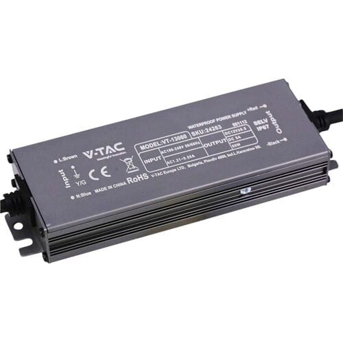 V-TAC VT-13060 LED-transformator Constante spanning 60 W 5 A 12 V/DC Niet dimbaar 1 stuk(s)