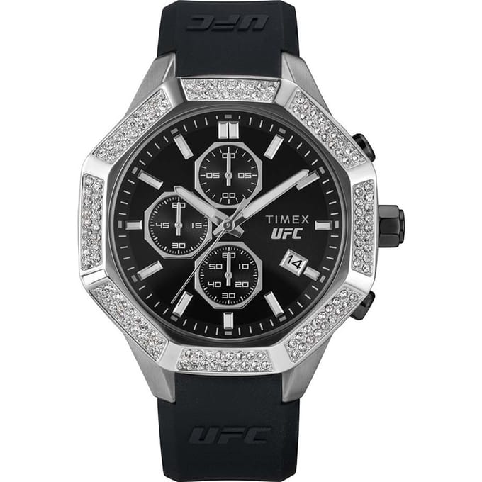 Timex UFC King Chrono TW2V99300 Horloge - Siliconen - Zwart - Ø 45 mm