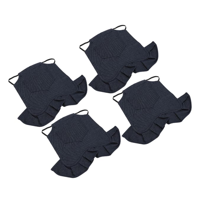 4PCS Selle de Poulet Double Couche Denim Respirant Fait Main Tablier de Poule Protecteur de Volaille black