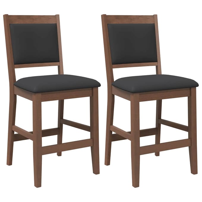 vidaXL - Barkrukken - met - kussens - 2 - stuks - Bruin - massief - hout - rubber
