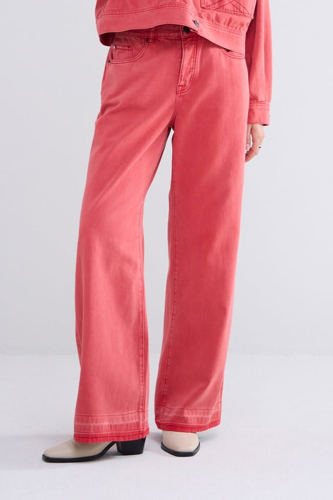 Summum Woman Wide Leg Jeans Coloured Denim True Red Size: 36 | Flared Outlet | Dames | Rood