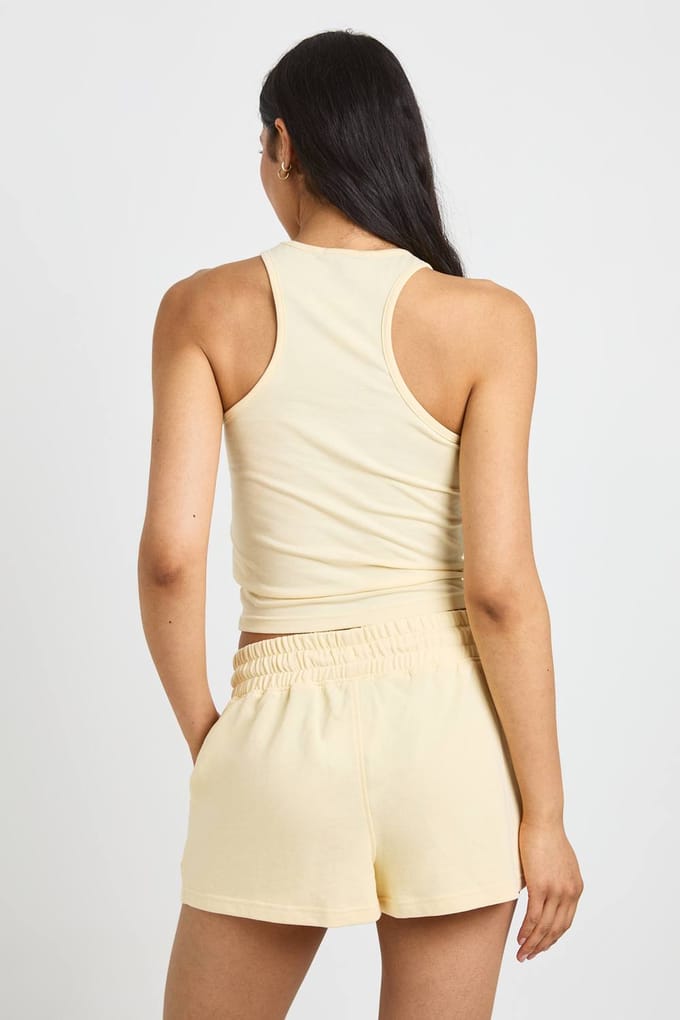 boohoo Dames Lang Racertop En Sweatshort Set | Citroen | Maat: Medium