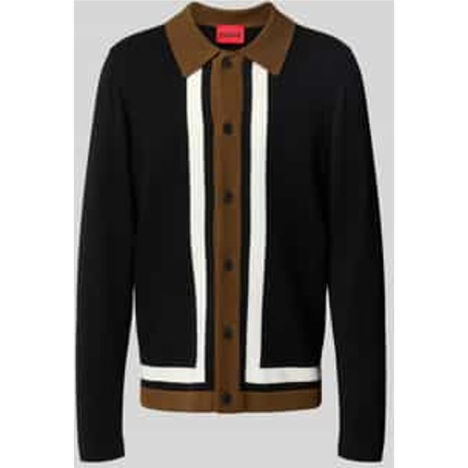 Relaxed fit gebreid jack met wol, model 'SPLON'