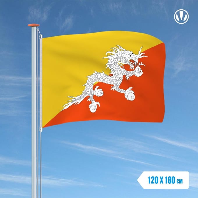 Vlag Bhutan 120x180cm