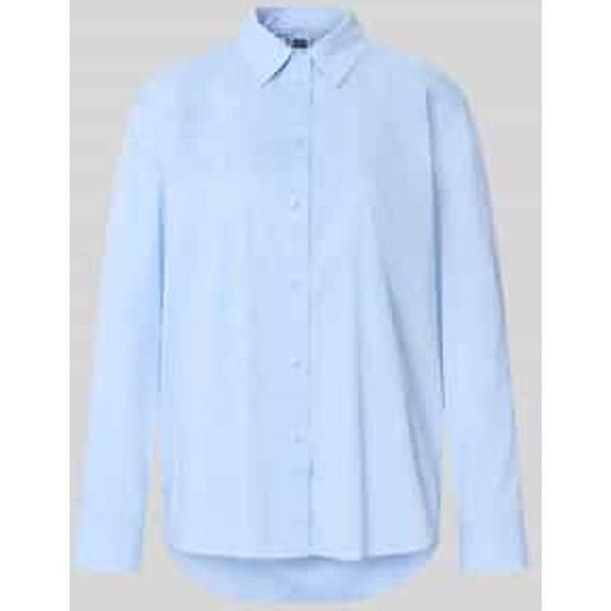 Loose fit overhemdblouse van viscosemix model 'Beora'