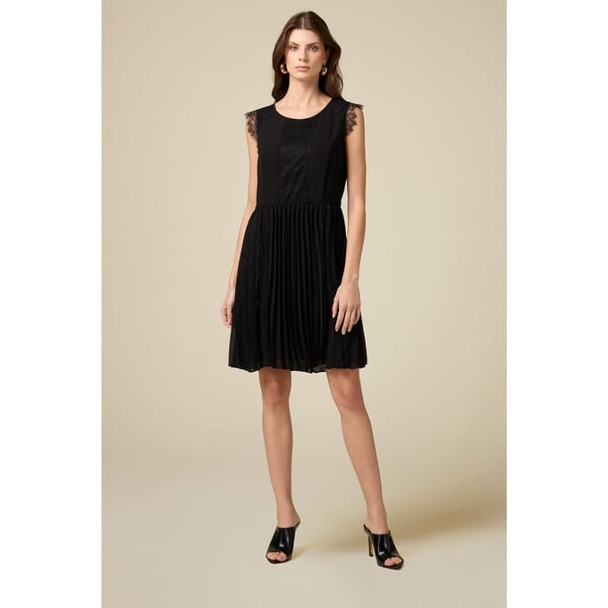 Oltre Short Dress With Lace Inserts Black Größe: 40 | Minikleider Outlet | Damen | Schwarz