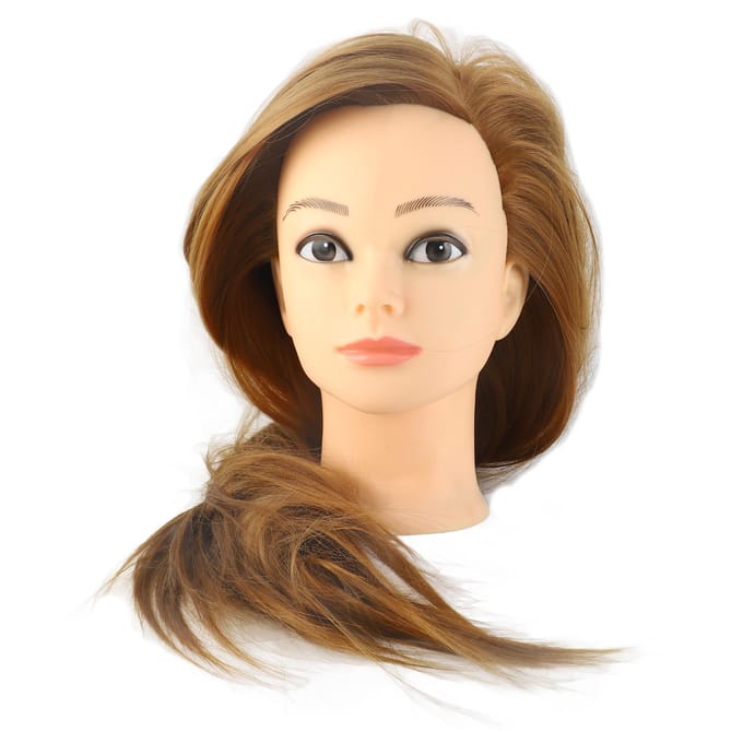 Mannequinhoofd Oefenmannequin Cosmetologie Pop Kapseltraininghoofd met Haar beige