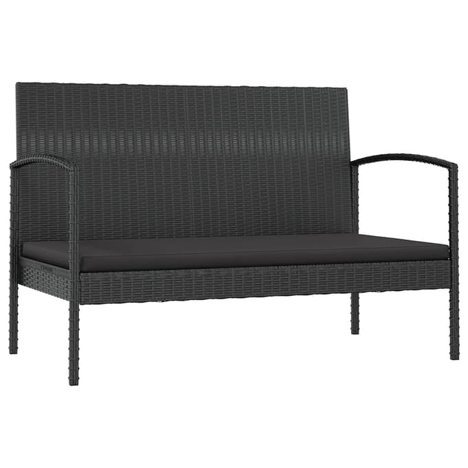 vidaXL - 8-delige - Loungeset - met - kussens - poly - rattan - zwart