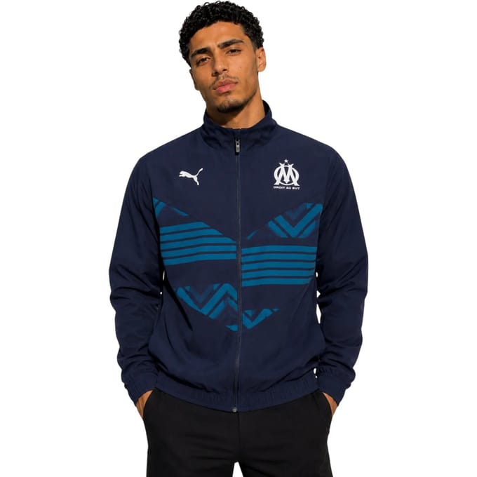Puma Heren Prematch-jas van Olympique de Marseille FC (Marine)