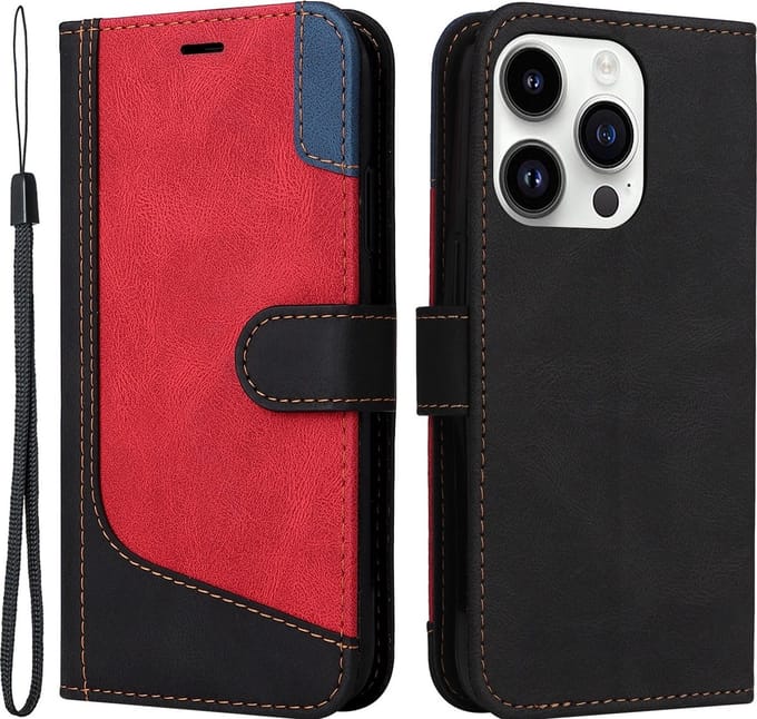 Cityhoesje-iPhone 15 Pro Max - PU Leather - Book Case - Zwart