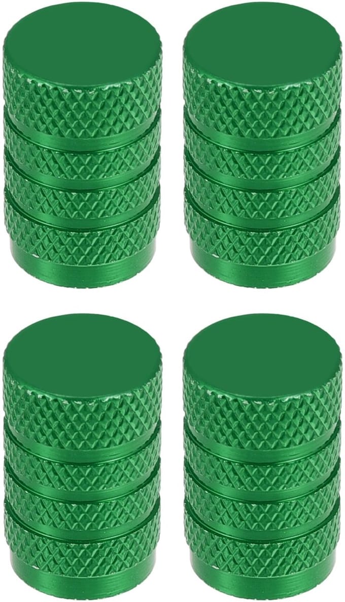 Dailygoods- Ventieldopjes Universele Pasvorm - Aluminiumlegering - 17mm - 4 Stuks - Draagbaar - Schokbestendig - Rubber Afdichting - Ventieldoppen