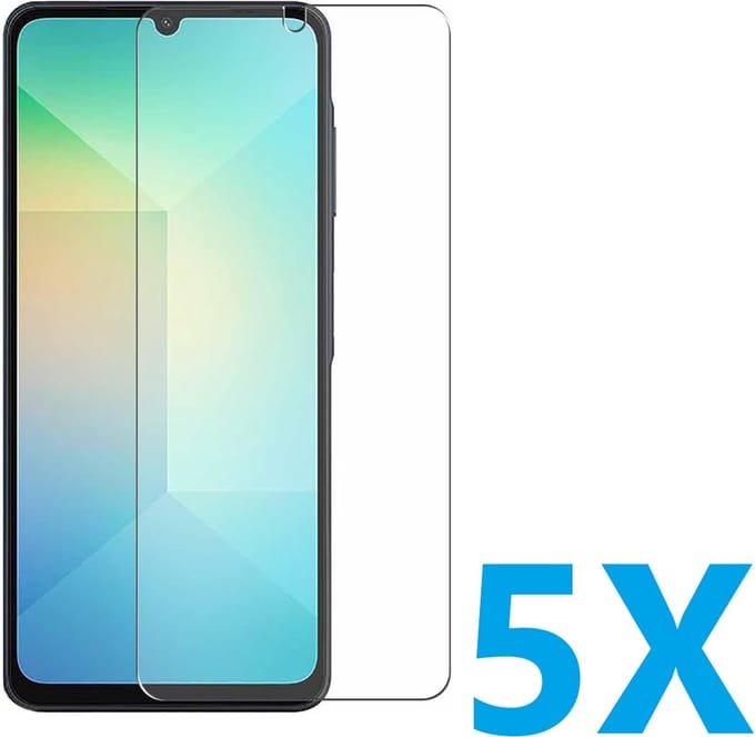 Screen protector Geschikt voor: Samsung Galaxy A06 - Screenprotector 5x - glas - bescherm - beschermglas - ZT Accessoires