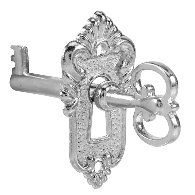 Antiek Klassiek Ladekast Kledingkast Dressoir Poort Deurslot Sleutel JS white
