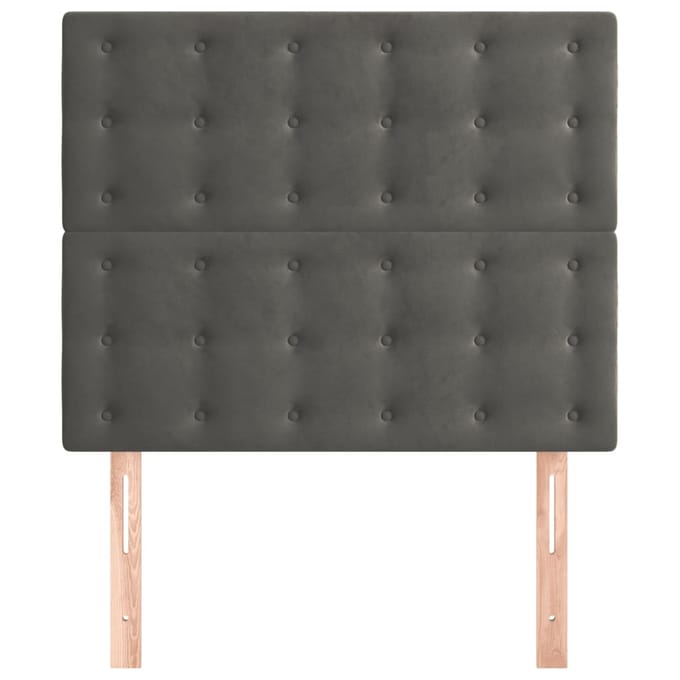 vidaXL - Hoofdbord - donkergrijs - 80x5x118/128 - cm - Fluweel