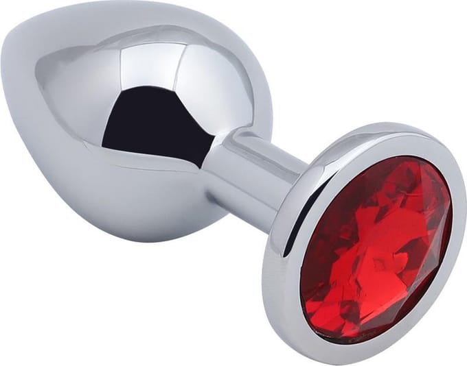 Banoch - Buttplug Aurora Red Medium - Metalen buttplug - Diamant steen - Rood