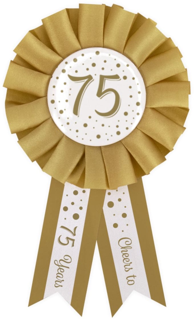 Party Rosettes gold/white - 75