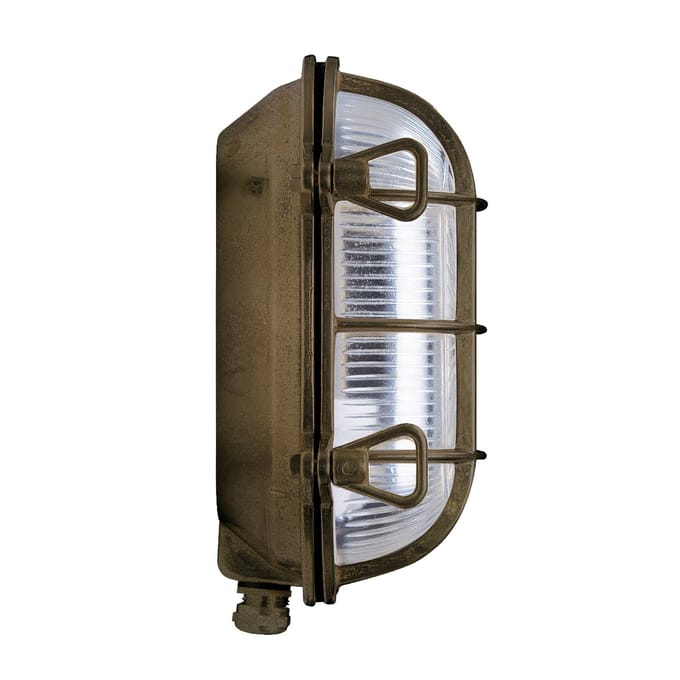 Moretti Luce Wandlamp Tortuga ovaal 22,5cm messing ant./helder