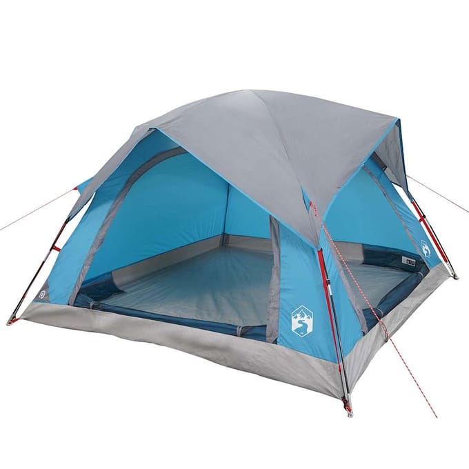 Vidaxl Tente de Camping, 4 Personnes, Bleue, Imperméable