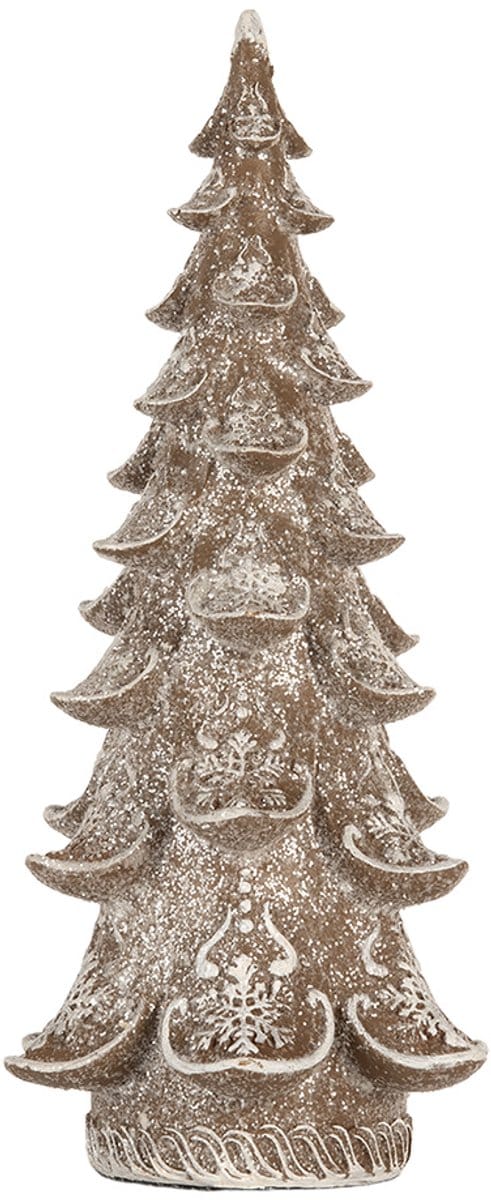 Clayre & Eef Decoratie Kerstboom 14x14x30 cm Bruin Kunststof