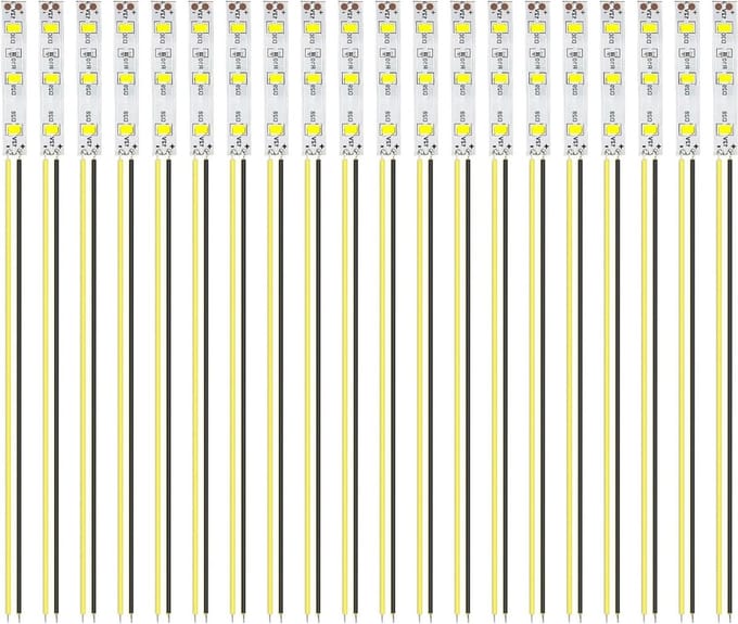 Pack van 20 50 mm Front Draadstrips voor 2335 SMD LED, 12-18 V LED Strips, Modelbouw Verlichting en Gele LED Lampen