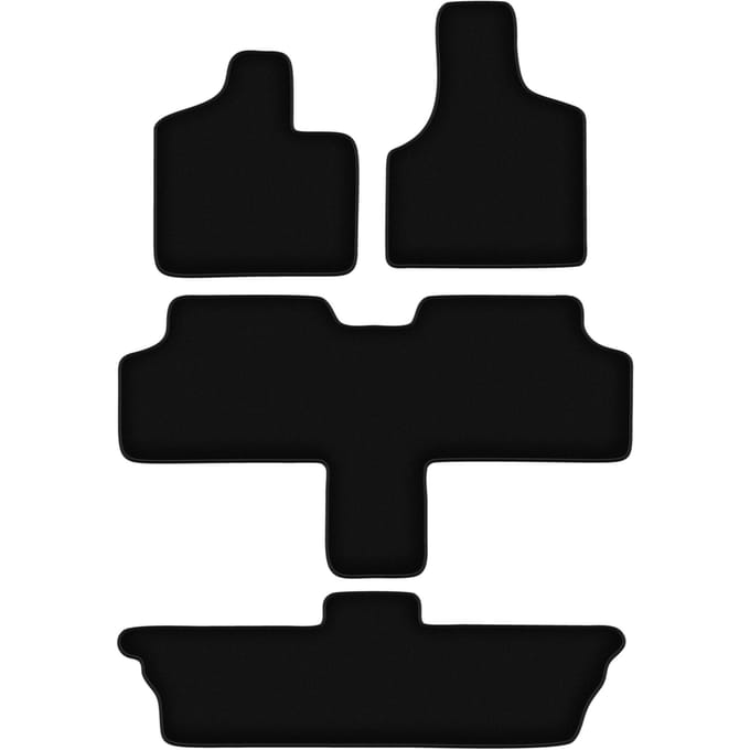 BASIC zwarte veloursmatten voor: Chrysler Voyager III 7-zits (2001-2007)