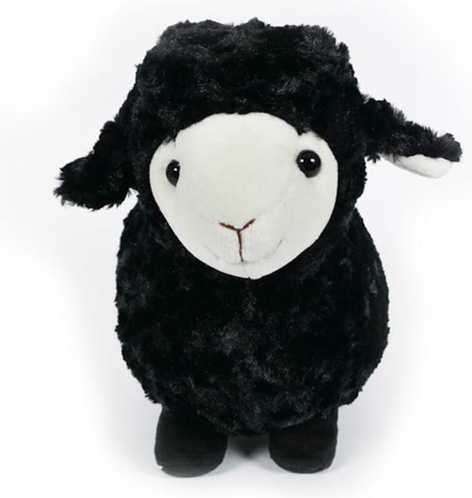 PIA Soft Toys Pluche Knuffeldier Schaap staand zwart - 35 cm