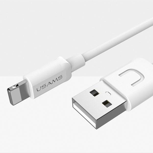 Usams U-Turn USB Lightning kabel voor Apple telefoons en tablets - 1 Meter - Wit