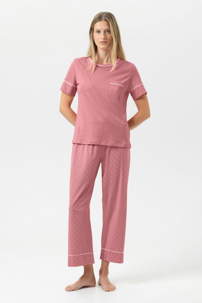 mey Pyjama Serie Crochet Dots mit Print
