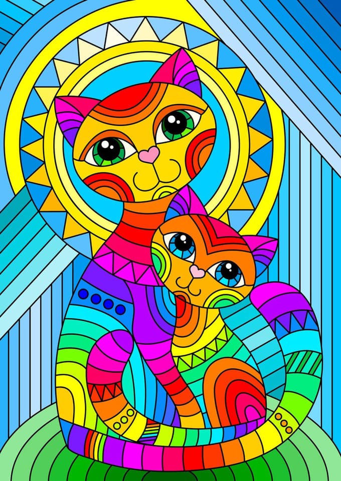 Enjoy Puzzle dieren puzzel Inseparable Cat and Kitten - 1000 stukjes.