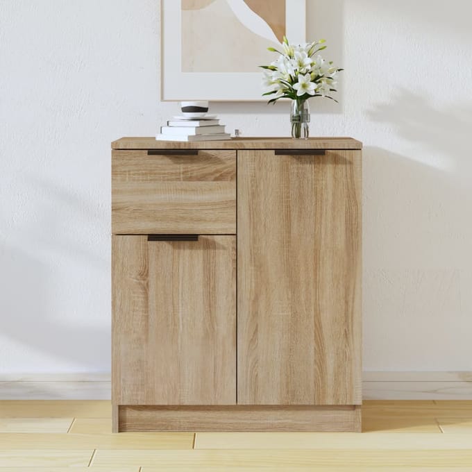 vidaXL - Dressoir - 60x30x70 - cm - bewerkt - hout - sonoma - eikenkleurig