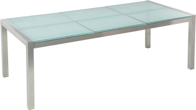GROSSETO - Tuintafel - Zilver - 100 x 220 cm - Veiligheidsglas