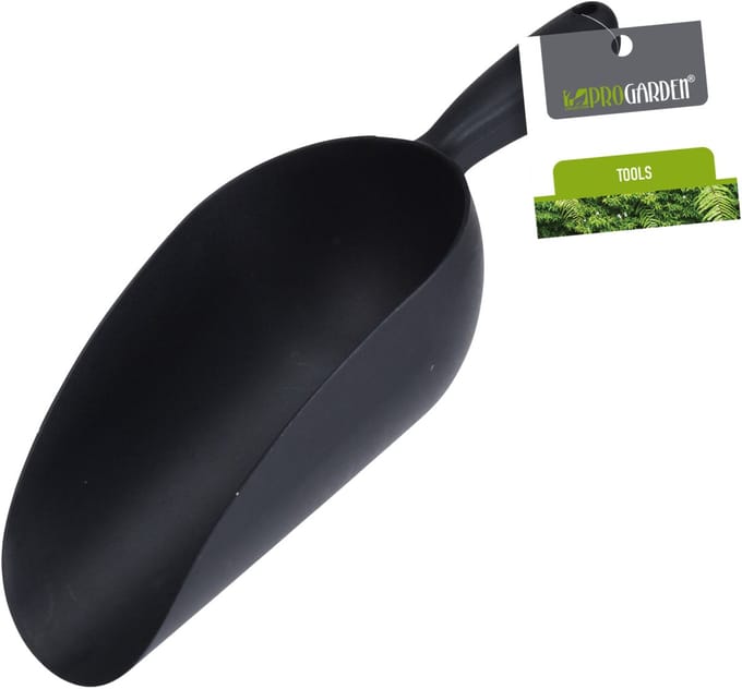 Pro Garden Moestuinschep - kunststof - donker grijs - handschep - schepje - 33 cm