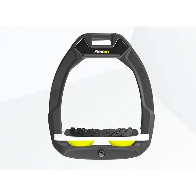 Veiligheidsbeugels voor paardrijden Schuin Ultra Grip Antraciet/Wit/Geel Flex-On Safe-On