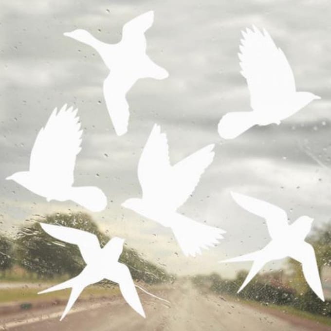 Vogelbescherming stickers raam WIT | vogelstickers raam buiten | Witte raamstickers vogels