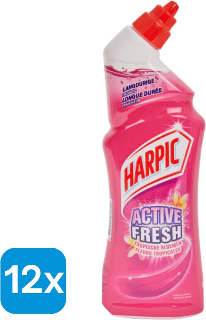 Harpic Active Fresh Pink Blossom Toiletreiniger - 12 x 750 ml