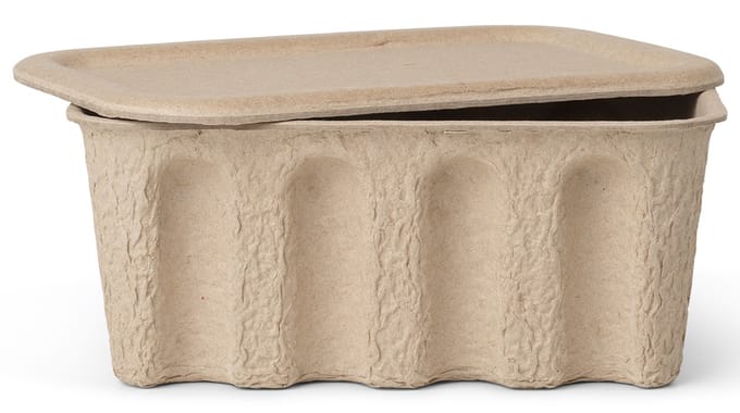 Ferm Living Paper Pulp Box Set van 2 - bruin - klein