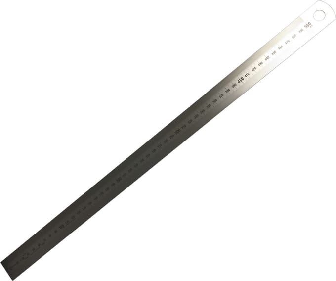 Liniaal 500 mm staal met      maatverdeling