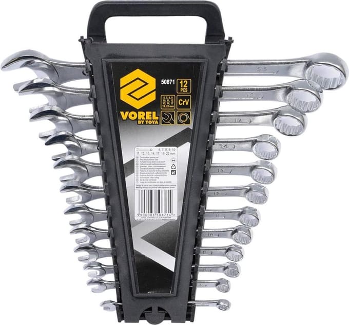 VOREL - 12-delige - Combinatiesleutelset - 6-22 - mm