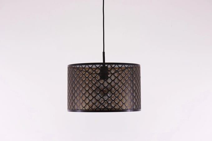 Sfeervolle hanglamp Laser - 40cm - zwart goud opengewerkt