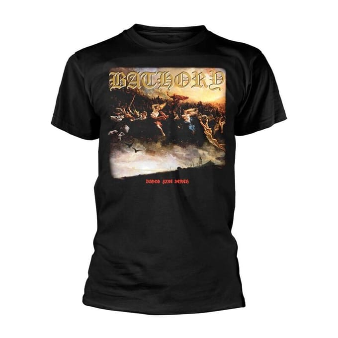 Bathory Blood Fire Death T-shirt zwart Katoen -