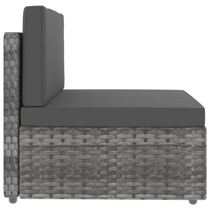 vidaXL - Middenbank - sectioneel - poly - rattan - grijs