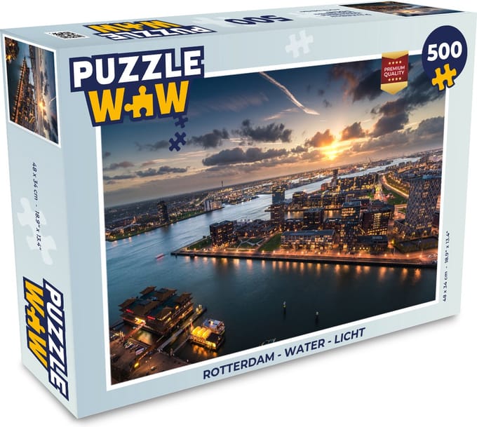 Puzzel Rotterdam - Water - Licht - Legpuzzel - Puzzel 500 stukjes