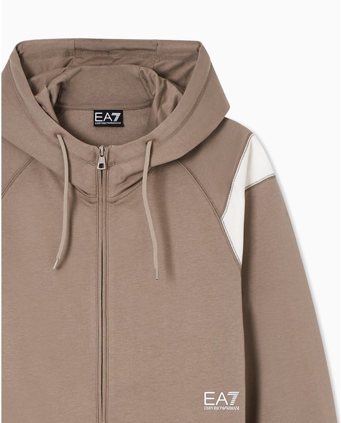 EA7 CORE IDENTITY BEIGE HOODIE