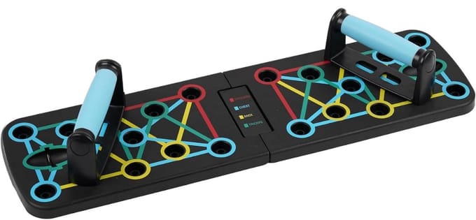 Zyrex® Push up Bord - Parallettes - Push up Board - Zwart - 64cm x 18cm x 2cm