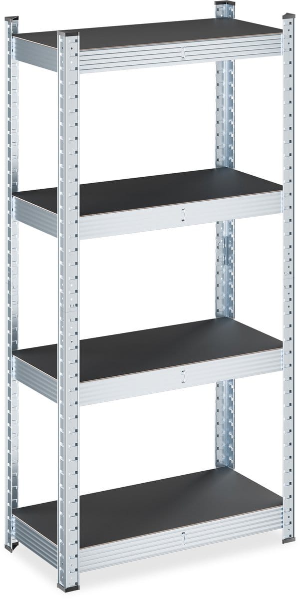 Zware stelling - 60x120x30 cm - 2 stuks - staal - zwart en zilver