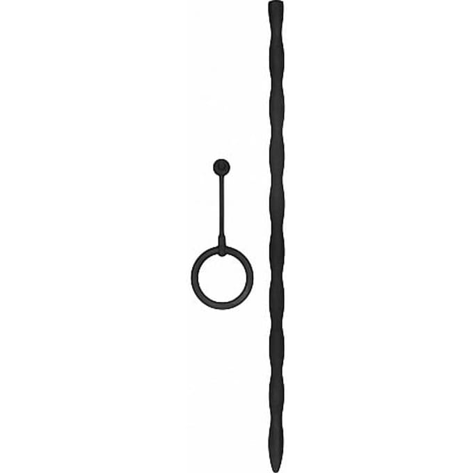 Silicone Plug & Cock Ring Set - Urethral Sounding - Zwart