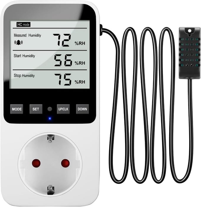 Digitale Temperatuur en Vochtigheid Controller met Sensor voor Optimalisatie Binnenklimaat