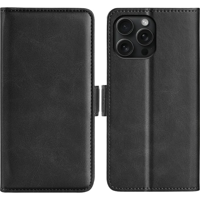 Comfycase Apple iPhone 16 Pro Max Bookcase Hoesje Zwart