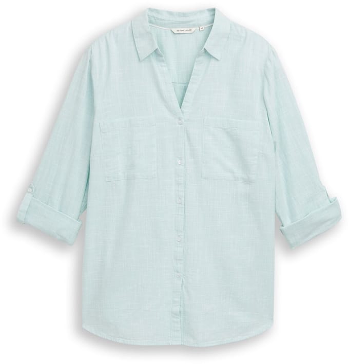 Tom Tailor - Plus Size - Blouse met borstzakjes - Maat 48 - new blue haze