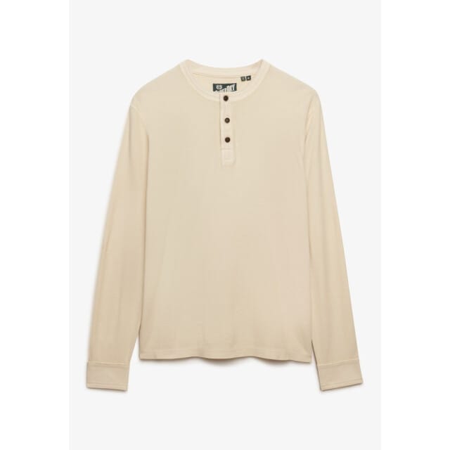 Superdry Longsleeve T-shirt Textured Grandad Beige  2XL